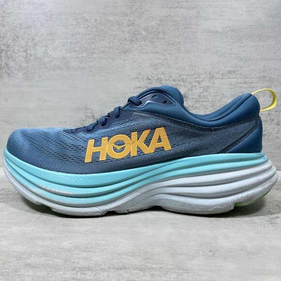 Hoka One One Bondi 8 Running Shoes - Men's Size 11.5 - Blue - Picture 1 of 10